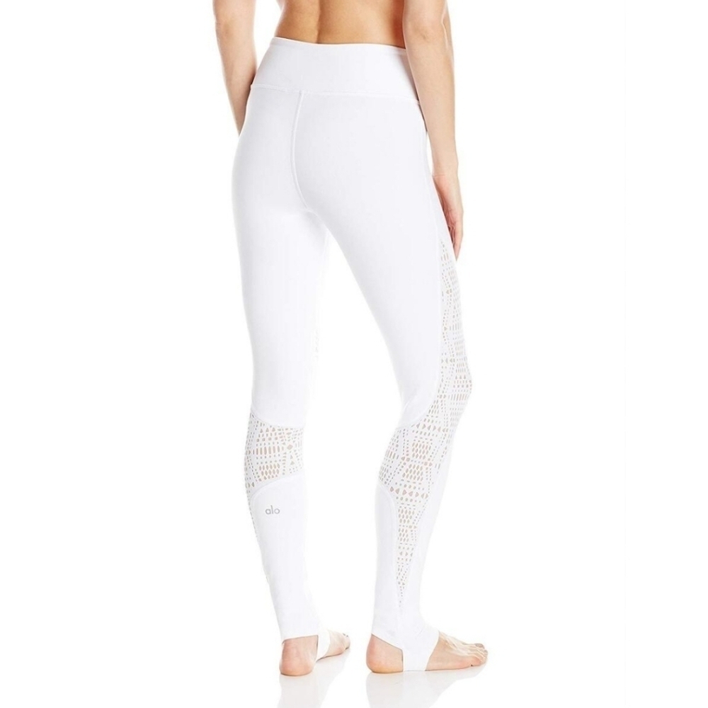 Alo Yoga White Mesh Leggings
